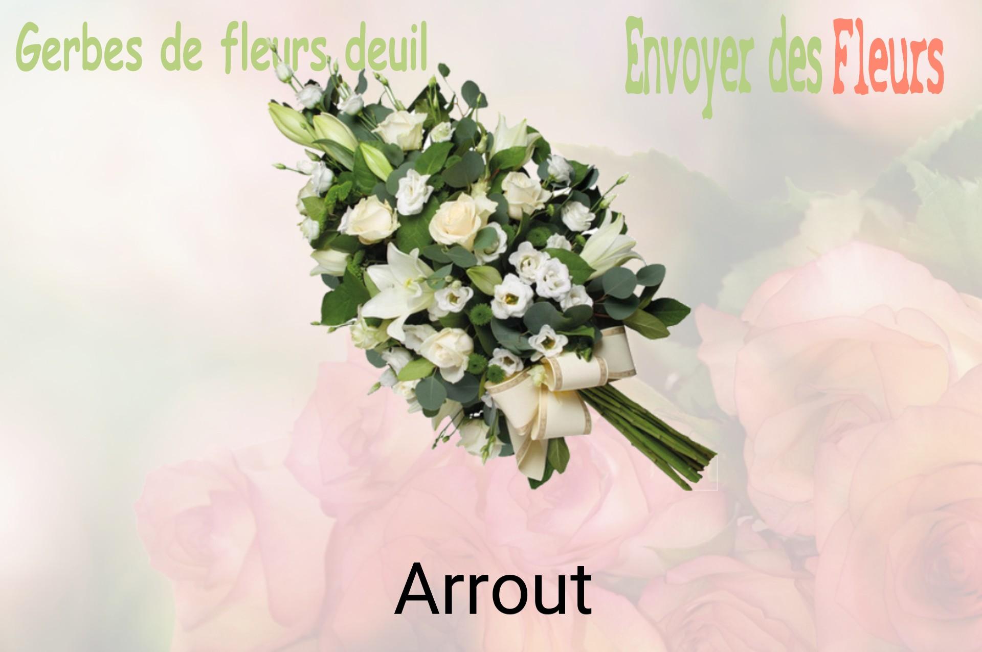 Gerbe de fleurs de deuil livrée à Arrout